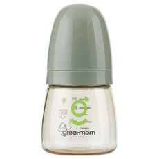 그린맘 유아용 베이직 PPSU 슬림형 노꼭지 젖병, 포레스트 그린, 1개, 60ml