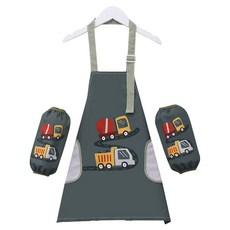 Bareun Living Bebeko防水兒童圍裙 M+袖套 FREE組, 1個, 車
