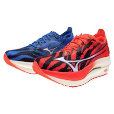 Mizuno 美津濃 男款 WAVE REBELLION PRO LOW 路跑鞋 U1GD254303, 30cm, 藍色/紅色