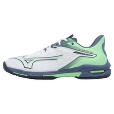 Mizuno 美津濃 WANE EXCEED TOUR 6 AC 網球鞋 61GA247037, 250mm, 白綠色 - 輕量透氣, 穩定支撐
