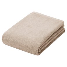 MUJI 無印良品 棉圈絨雙線織浴巾 可吊掛, 粉米色, 1條