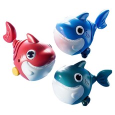 發條玩具3件組 鯊魚三劍客, 1套, 混色
