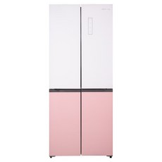 쿠잉전자 글램 글라스 대용량 412L 양문형 4도어 냉장고 방문설치, MD405GWP