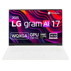 LG전자 2025 그램 AI 17 코어 Ultra5 방문설치, 스노우 화이트, 17Z90T-GALGL, 256GB, 16GB, WIN11 Home