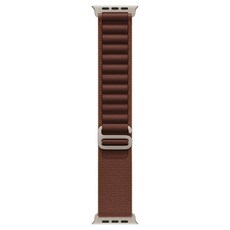애플워치 알파인 루프, 버건디 / 내추럴 티타늄, 49mm, Medium