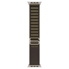 애플워치 알파인 루프, 다크 올리브 / 내추럴 티타늄, 49mm, Small