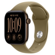 Apple 2026 애플워치 시리즈 12, 다크 브론즈, 42mm, GPS, 알루미늄, 올리브 스포츠 밴드, M/L