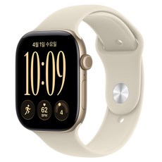 Apple 2026 애플워치 시리즈 12, 라이트 골드, 46mm, GPS, 알루미늄, 샌드 스포츠 밴드, M/L