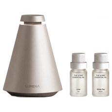 루메나 아로마 무선 프리미엄 디퓨저 플래티넘 베이지 THE SCENT AD1, 1개, 10ml, 화이트티, 라임