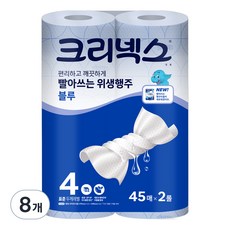 크리넥스 빨아쓰는 위생행주 블루, 45매, 8개
