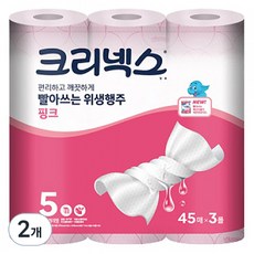 크리넥스 빨아쓰는 위생행주 핑크, 3개입, 2개