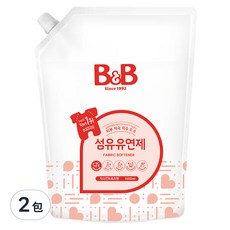 B&B 衣物柔軟精 茉莉玫瑰 補充包, 1.5L, 2包