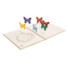 이음드림 3D 무지개 나비 입체 팝업카드, 레인보우, 1개