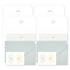 대시앤도트 투 유 마이 디어 레터 세트 편지지 8매+봉투 4매, 04 블루 버드, 2세트 04 블루 버드, 1세트