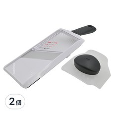 OXO 可調式蔬果削片器, 可切換三種刨切厚度, 黑色, 2個