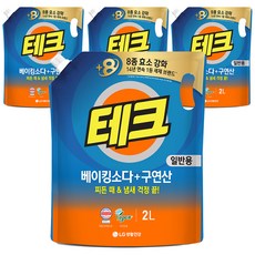 테크 베이킹소다+구연산 액체세제 일반 리필, 2L, 4개