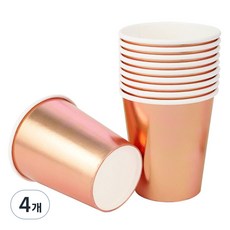 메탈릭 파티컵 로즈골드 240ml, 30개입, 4개