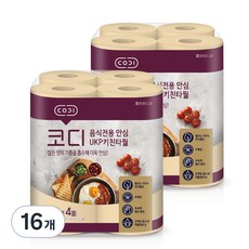 코디 음식전용 안심 천연펄프 키친타월, 140매, 16개