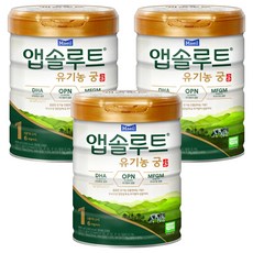 앱솔루트 유기농 궁 분유 1단계 0~6개월, 800g, 3개