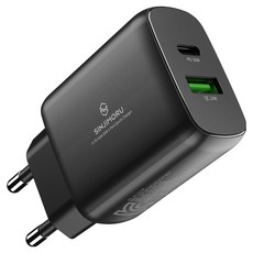 신지모루 초고속 30W O-PD GaN 듀얼포트 PPS PD 충전기, 블랙, 1개 블랙, 1개