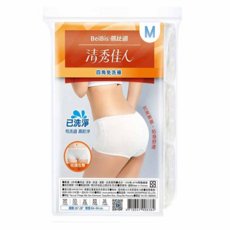 蓓比適 清秀佳人 四角免洗褲 3件裝 M碼, 已洗淨 抗菌EX 收腹包臀, M, 單一顏色