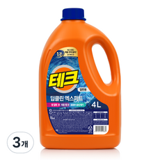 테크 딥클린 엑스퍼트 액상세제 본품, 4L, 3개