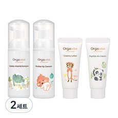 Orgabebe Trouble Kit 4種 泡沫力量洗面乳+沐浴乳&洗髮精+乳液+乳霜, 2組