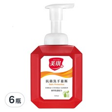 美琪 抗菌洗手慕斯, 泡沫綿密 清新味道 去除手部異味 品質有保障, 500ml, 6瓶