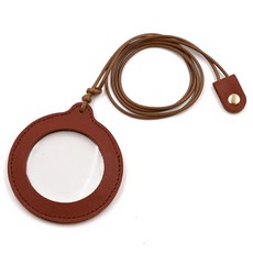 Dr.펠리스제이 휴대용 가죽 목걸이 돋보기 브라운, 1개