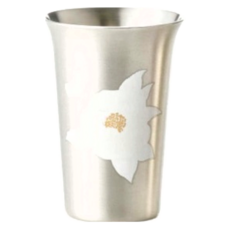 Three Snow 銅鍍錫變色酒杯 山茶花, 容量150毫升,日本製造, 1個