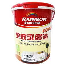 RAINBOW 虹牌油漆 全效乳膠漆 平光 一加侖裝, 自然無味 無毒環保 長效抗菌 塗膜細緻, 百合白, 1桶