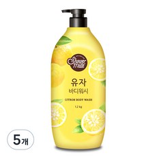 샤워메이트 내추럴 유자 바디워시 유자향, 1200g, 5개