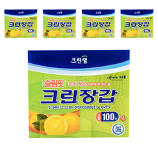 크린랲 슬림핏 크린장갑, 100개입, 5개