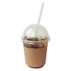 아이엔피 PET 아이스컵 + 돔타공 뚜껑 + 홀더 + 개별투명빨대, 360ml, 25개, 1세트