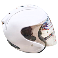 普通型露臉式機車防護頭盔 含一層護目鏡 R3-A6, 消光白色