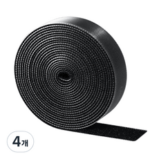 유그린 롤타입 케이블 타이 밴드 U-40356, 4개, 블랙