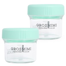 그로미미 ESSTEN 이유식 보관용기 150ml, 아쿠아그린, 2개입