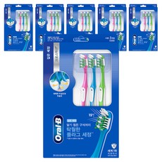 오랄비 크로스액션 프로 엑스퍼트 플라그 가드 칫솔, 3개입, 6개