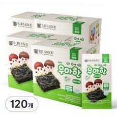 서울대밥스누 우아한 오가닉 어린이 맛 김 2g, 조미, 120개 - 밥스누아기김