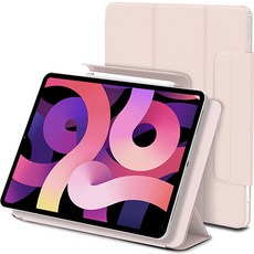 신지모루 마그네틱 폴리오 애플펜슬 커버 태블릿PC 케이스, 핑크 샌드
