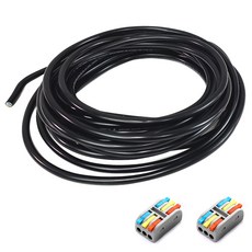 One Stop 切割VCTF電線 黑色 20m+3P接線端子 2入組 1.0SQ*3C, 1組