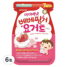 韓國 ivenet 豆豆餅乾, 草莓風味, 6包, 20g
