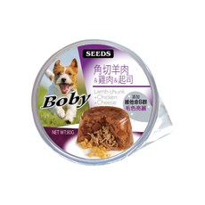 惜時 Boby 餐杯 狗副食罐頭, 角切羊肉+雞肉+起司, 80g, 24罐