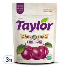 테일러 유기농 푸룬건자두, 210g, 3개