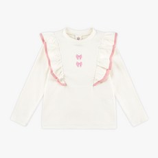 WALTONKIDS 女童款荷葉邊蝴蝶結T襯衫