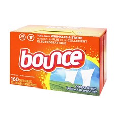 Bounce 烘衣柔軟片, 戶外清新香味, 減少皺摺及靜電, 160張, 160片, 1盒