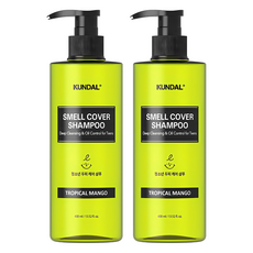 쿤달 올데이 스멜커버 청소년 두피 샴푸 트로피컬망고, 400ml, 2개 400ml, 2개