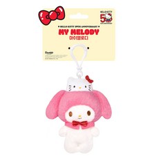 AURORA World 三麗鷗50週年紀念絨毛鑰匙圈, 11.5cm, 美樂蒂, 1個