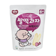 DDODDOmam 聰明媽媽 韓爸田園日記 米片片米餅, 無油炸 無麩質 無防腐劑 無人工香料, 紫薯, 20g, 1包