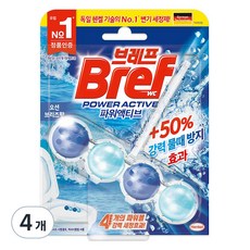 브레프 파워액티브 변기 세정제 오션향, 50g, 4개